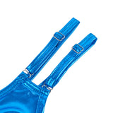 Faux Leather Men Sexy Thong With Double Adjustable Straps