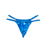 Faux Leather Men Sexy Thong With Double Adjustable Straps
