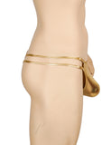 Faux Leather Men Sexy Thong With Double Adjustable Straps