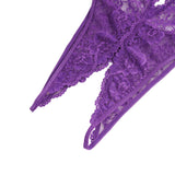 Lace Sexy V Neck Halter Backless Open Crotch Teddy Lingerie