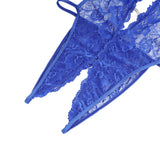 Lace Sexy V Neck Halter Backless Open Crotch Teddy Lingerie