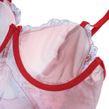 Women Sexy V-Neck Ombre Mesh Lace Lingerie