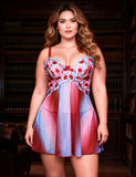 Women Sexy V-Neck Ombre Mesh Lace Lingerie