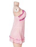 Sexy V-Neck Lace Mesh Women Lingerie Nightdress