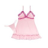 Sexy V-Neck Lace Mesh Women Lingerie Nightdress