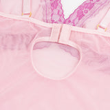 Sexy V-Neck Lace Mesh Women Lingerie Nightdress