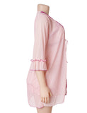 Women Sexy Short Robe and Lingerie Slip Dress Two Pieces Set