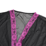 Women Sexy Short Robe and Lingerie Slip Dress Two Pieces Set