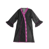 Women Sexy Short Robe and Lingerie Slip Dress Two Pieces Set