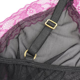Sexy V-Neck Lace Mesh Women Lingerie Nightdress