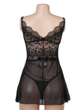 V Neck Lace Stitching Strap with Flower Babydoll
