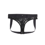 Black Lace See Through Elastic Band Men Jock Underwear