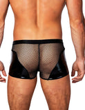 Sexy  Patent Leather And Mesh Men Boxer