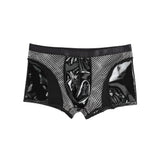 Sexy  Patent Leather And Mesh Men Boxer