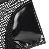 Sexy  Patent Leather And Mesh Men Boxer