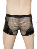 Sexy  Patent Leather And Mesh Men Boxer