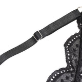 Sexy Lace Mesh Halter Neck Deep V Crotchless Bodysuit