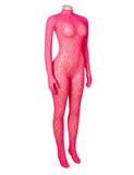 Sexy Patterned Backless Long Sleeves Bodystocking with Integrated Gloves