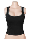 Sexy Crop Camisole With Rhinestone Crisscross Back Straps