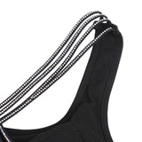 Sexy Crop Camisole With Rhinestone Crisscross Back Straps