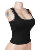 Sexy Crop Camisole With Rhinestone Crisscross Back Straps