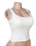 Sexy Crop Camisole With Rhinestone Crisscross Back Straps