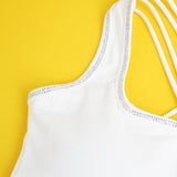 Sexy Crop Camisole With Rhinestone Crisscross Back Straps