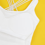 Sexy Crop Camisole With Rhinestone Crisscross Back Straps