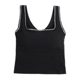Sexy Crop Camisole With Rhinestone Crisscross Back Straps