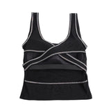Sexy Crop Camisole With Rhinestone Crisscross Back Straps