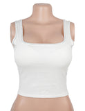 Sexy Crop Camisole With Rhinestone Crisscross Back Straps
