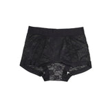 Sexy Lace Mesh High Waist Women Boxer Briefs