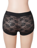 Sexy Lace Mesh High Waist Women Boxer Briefs