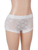 Sexy Lace Mesh High Waist Women Boxer Briefs
