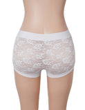 Sexy Lace Mesh High Waist Women Boxer Briefs