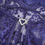 Sexy Lace Mesh Halter Neck Deep V Crotchless Bodysuit