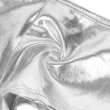 Sexy Women Gold Foil Faux Leather Brief