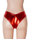 Sexy Women Gold Foil Faux Leather Brief