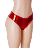 Sexy Women Gold Foil Faux Leather Brief