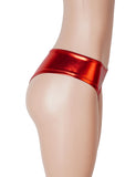 Sexy Women Gold Foil Faux Leather Brief