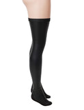 Black Sexy Matte PU Leather Elastic Stockings