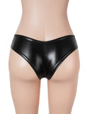 Sexy Women Gold Foil Faux Leather Brief