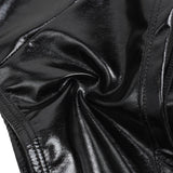 Sexy Women Gold Foil Faux Leather Brief