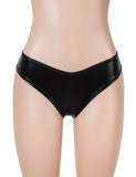 Sexy Women Gold Foil Faux Leather Brief