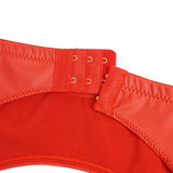 Red Sexy Women Lace PU Leather Adjustable Garter Panty