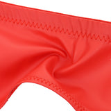 Red Sexy Women Lace PU Leather Adjustable Garter Panty