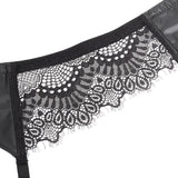 Sexy Women Lace PU Leather Adjustable Garter Panty