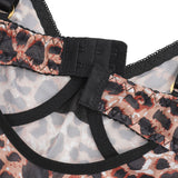 Sexy Leopard Print Strappy Bondage Bodysuit