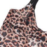 Sexy Leopard Print Strappy Bondage Bodysuit