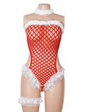Christmas Sexy Strapless See Through Bodystocking
